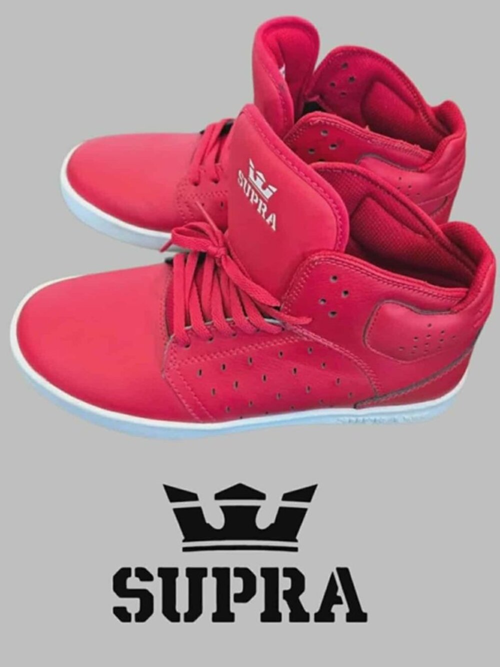 Supra Atom High Top Skate Sneakers Shoes Kids Boys Size 6
